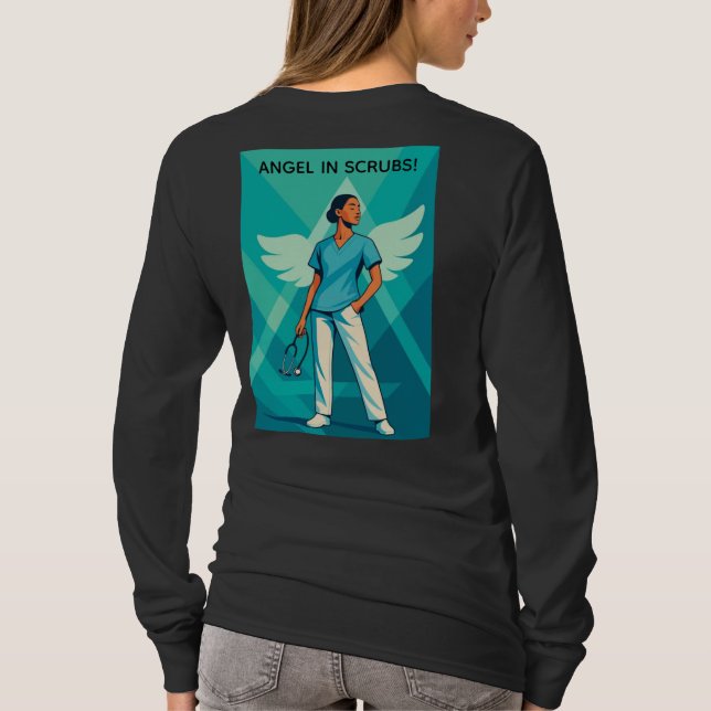 T-shirt Angel in Scrubs/CNA-Nurse Women's T-Shire (Dos)
