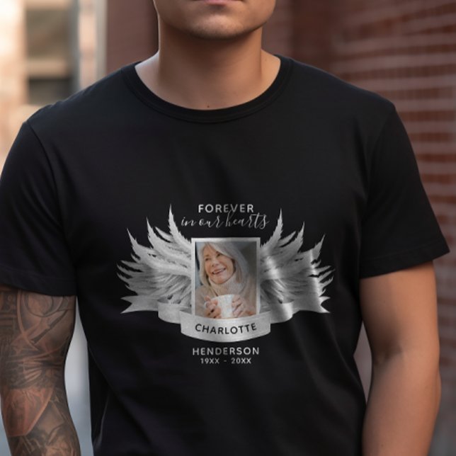 T-shirt Angel Wings Photo Amour Mémoire Funérailles/Mémori (Créateur téléchargé)