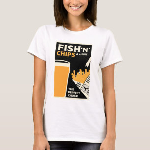 T-shirt Anglais Classique Poisson Et Chips