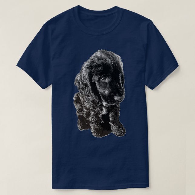 T-shirt Anglais Cocker Spaniel Black Chien Chien Chien Chi (Design devant)