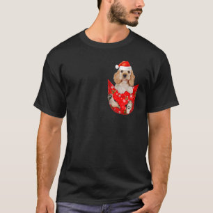 T-shirt Anglais Cocker Spaniel Christmas Pocket pour chien