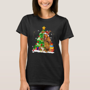 T-shirt Anglais Cocker Spaniel Reindeer lumières de Noël D