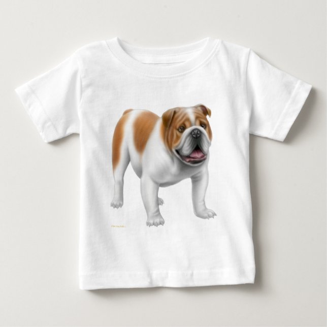 T-shirt anglais de nourrisson de bouledogue (Devant)