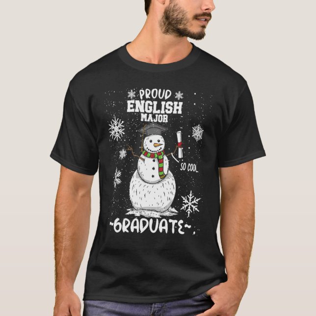 T-shirt Anglais Grand Collège Diplôme d'hiver Commenceme (Devant)