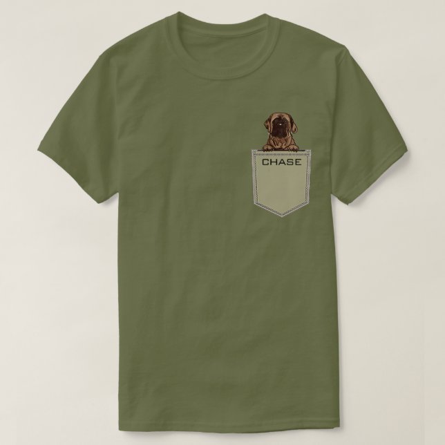 T-shirt Anglais Mastiff Army Green Custom Pet (Design devant)