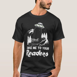 T-shirt Anglais Professeur Bibliothèque Fun Alien Lecture