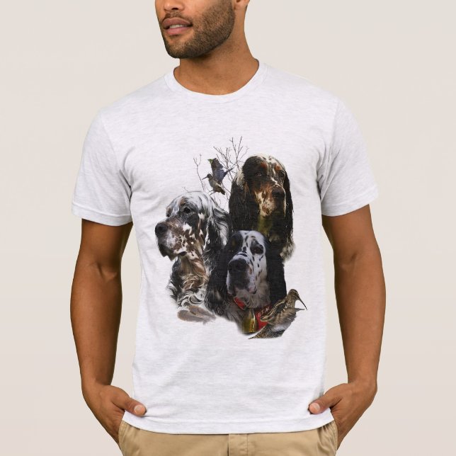 T-shirt Anglais Setter, chasse à la bécasse (Devant)