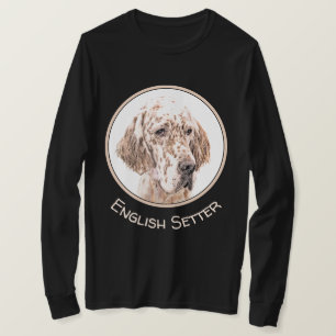 T-shirt Anglais Setter Orange Belton Peinture Chien Art