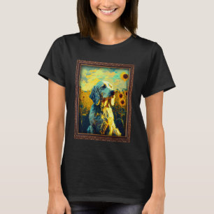 T-shirt Anglais Setter Peinture Fleur de tournesol Maman F
