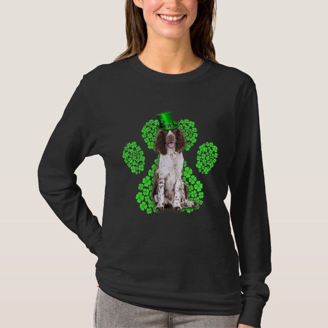 T-shirt Anglais Springer espagnol Shamrock C St Patrick S  (Devant)