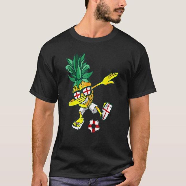 T-shirt Angleterre Dabbing Pineapper England Soccer Anglai (Devant)