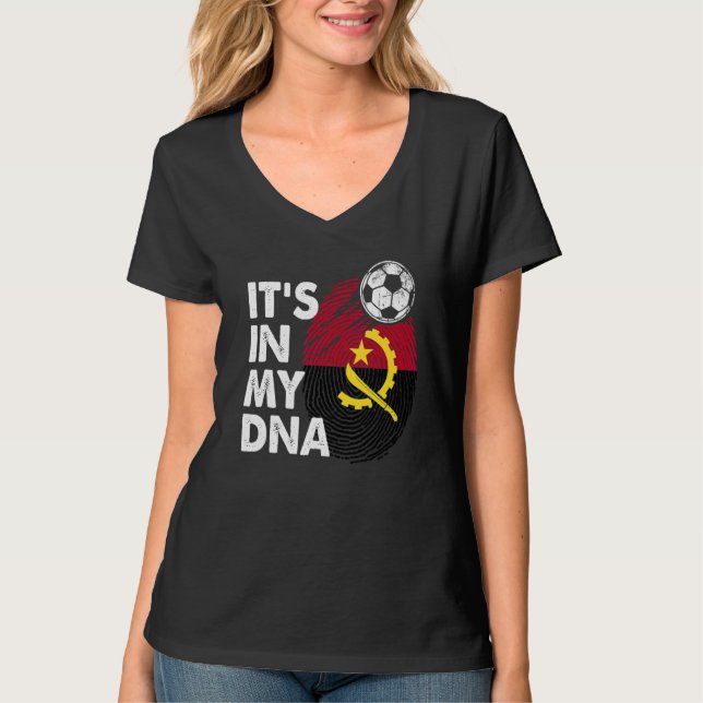 T-shirt Angola Dans Mon Adn Équipe Angolaise Drapeau Angol (Devant)
