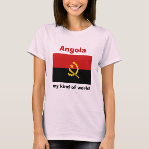 T-Shirt Angola Drapeau + Carte + Texte