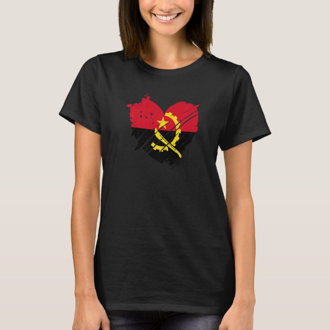 T-shirt Angola Drapeau J'aime Angola C'est dans mon ADN po (Devant)