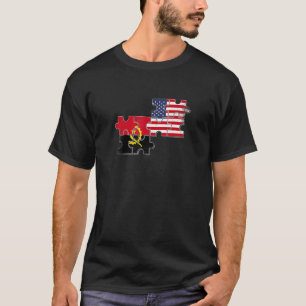 T-shirt Angola USA Accueil Pays Angolais Amérique Drapeau 