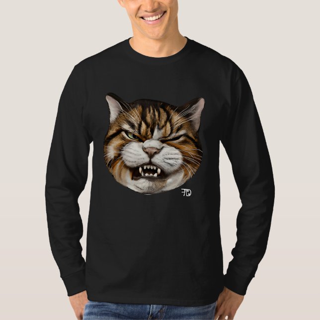 T-shirt Angry cute Cat With Bad Mood (Devant)