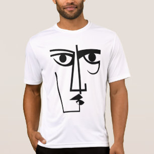 T-shirt Angry Eyes Expression Abstraite Femme Face Line Ar