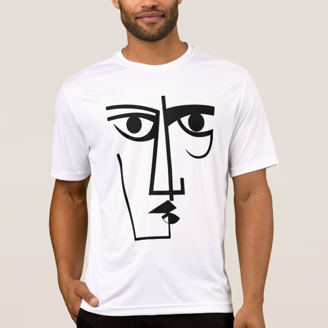 T-shirt Angry Eyes Expression Abstraite Femme Face Line Ar (Devant)