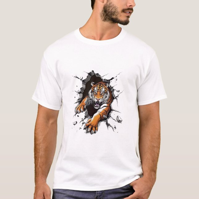 T-shirt Angry Lion Strong Paw test Luxe (Devant)