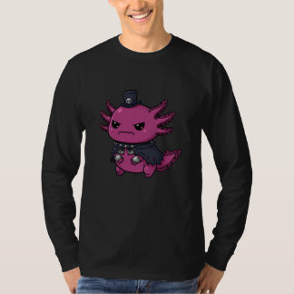 T-shirt Angry Pink Axolotl Gothic Kawaii Skull Hat Creatur