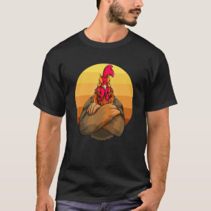 T-shirt Angry Rooster Sunset Femmes Rude Hen Love 1
