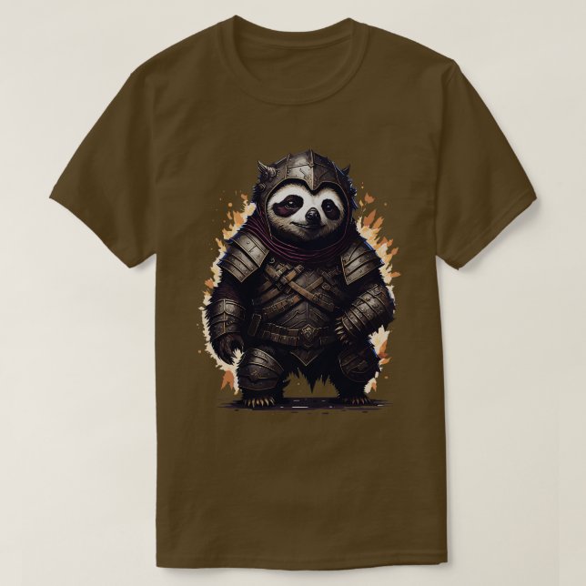 T-shirt Angry sloth portant une armure de guerrier antique (Design devant)