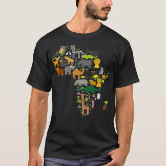 T-shirt Animal Africa parrot Hyena Rhinoceros Zebra Hippop