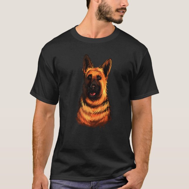 T-shirt Animal berger allemand chien de chien (Devant)