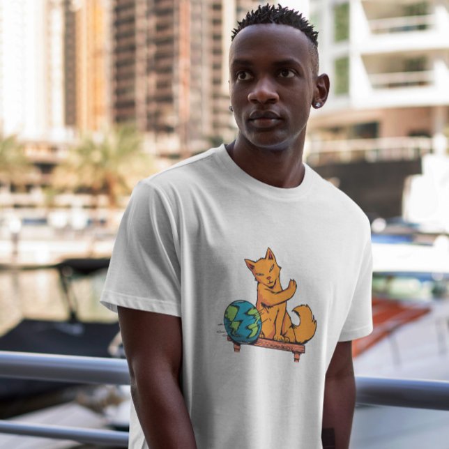 T-shirt Animal Chat Jouer Avec La Planète (Créateur téléchargé)