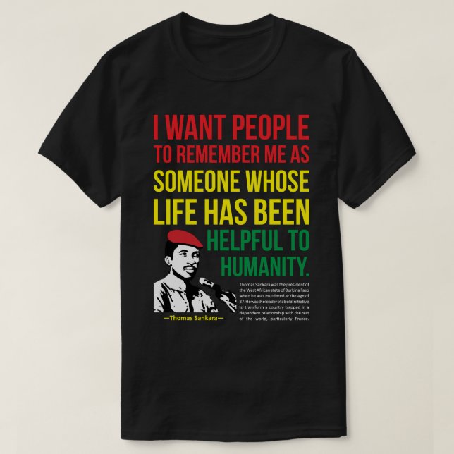 T-shirt Animal Che Guevara Thomas De Sankara Afrique Don F (Design devant)