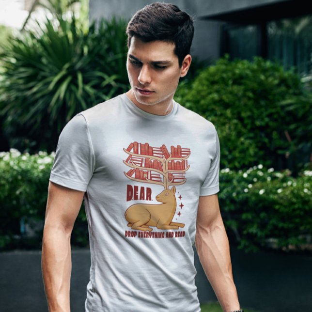 T-shirt Animal de cerfs avec bibliothèque de livres (Créateur téléchargé)