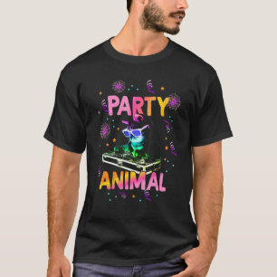 T-shirt Animal de fête  Dj Cat a l'air cool avec des lunet