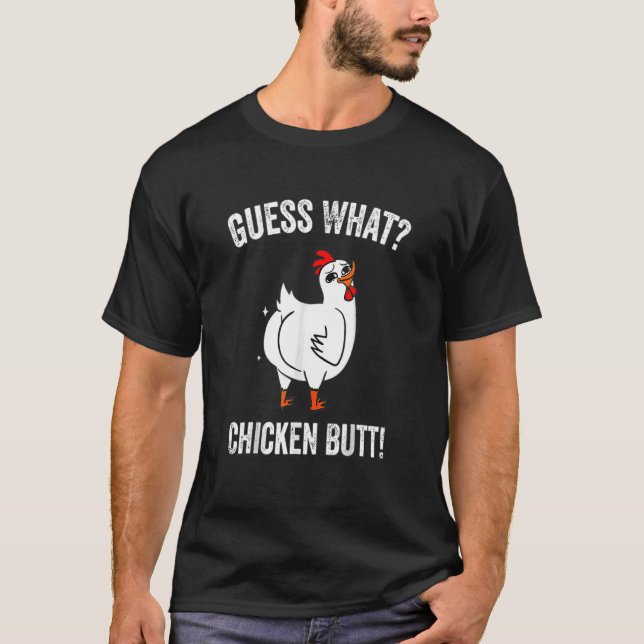 T-shirt Animal Devinez Quel Bouton De Poulet Mélange Boeuf (Devant)
