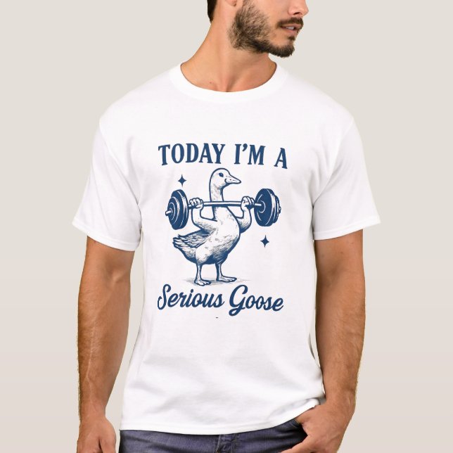T-shirt animal drôle d'oie grave (Devant)