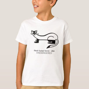 T-shirt Animal en voie de disparition - FERRET à pieds noi