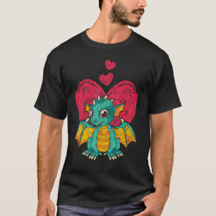 T-shirt Animal fantastique dragon cœurs mignon dragon