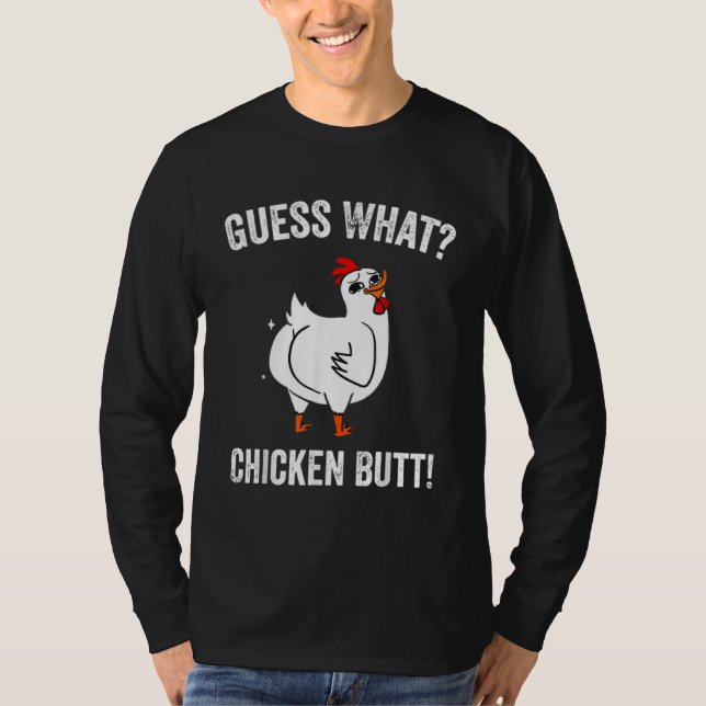 T-shirt Animal Guess What Chicken Butt Cute Chickens Buffs (Devant)