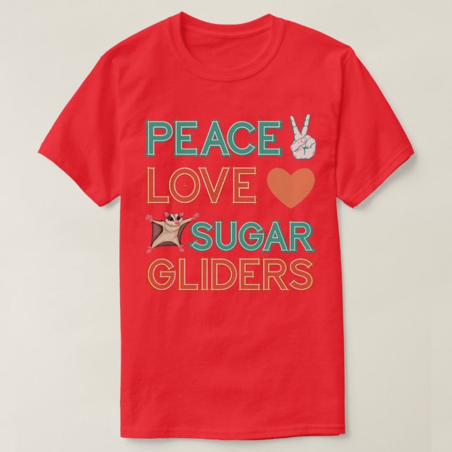 T-shirt Animal Hippie Cadeau Sougar Glider (Design devant)