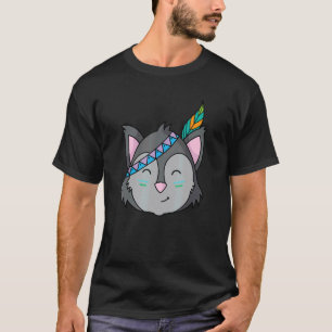 T-shirt Animal indigène avec bandeau Raton laveur ou Chat 
