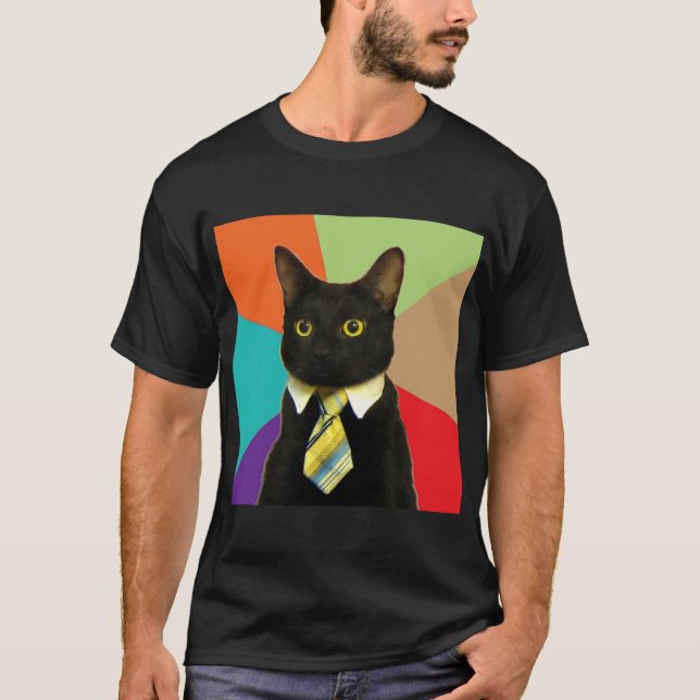 T-shirt Animal Meme de conseil de chat d'affaires (Devant)