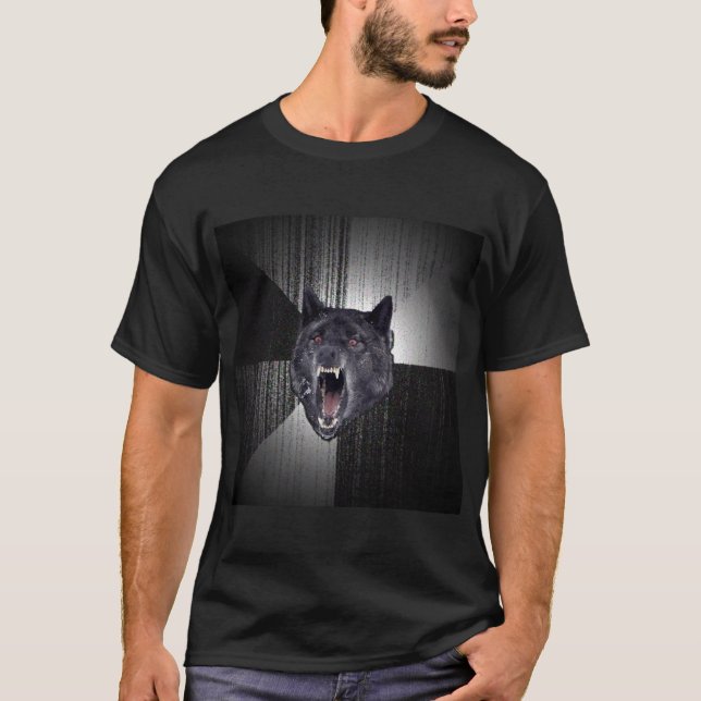 T-shirt Animal Meme de conseil de loup de folie (Devant)