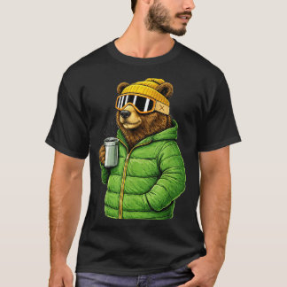T-shirt Animal motifs bear party après ski shirt skiingAni