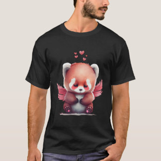 T-shirt Animal Panda Rouge avec ailes