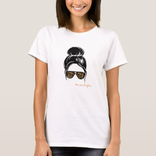 T - Shirt "Animal Print Messy Bun"