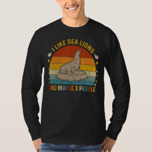 T-shirt Animal Sarcastique J'Aime Les Lions De Mer Et Peut