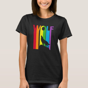 T-shirt Animal sauvage du loup arc-en-ciel