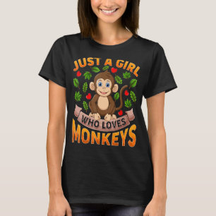 T-shirt Animal Singe Juste Une Fille Qui Aime Les Singes