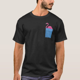 T-shirt Animal tropique Oiseau exotique Poche Flamant rose