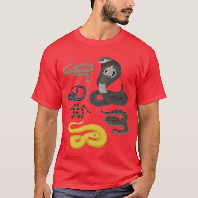 T-shirt Animals Reptilesypes of Snakes gift (Devant)