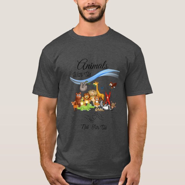 T-shirt animals with us not for us retro (Devant)